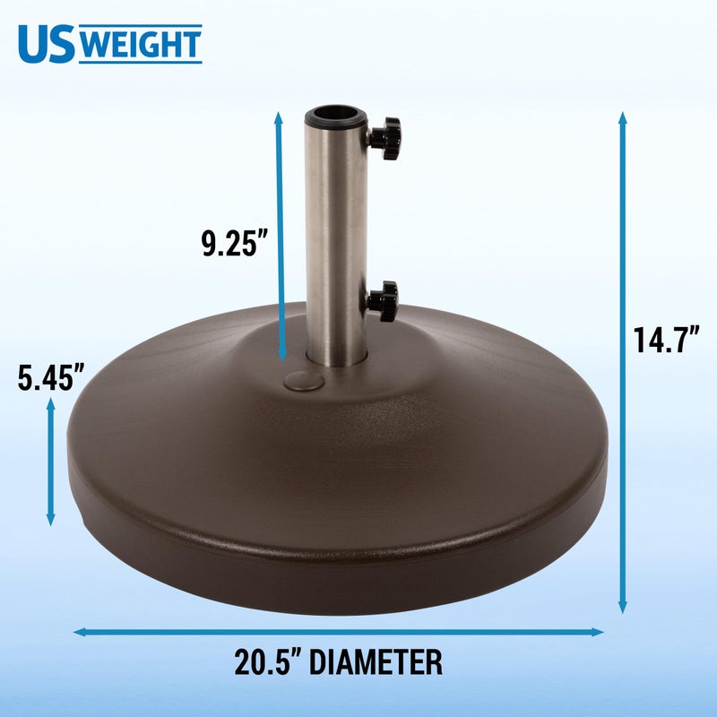 US Weight Fillable Free Standing Umbrella Base, Empty, Bronze - Image 2